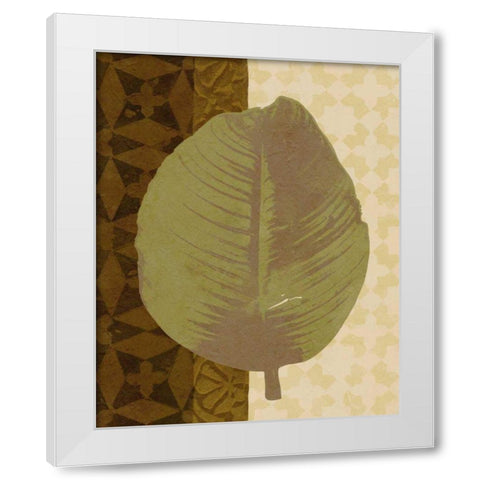 Tropical Leaf II White Modern Wood Framed Art Print by Saunders, Alonzo