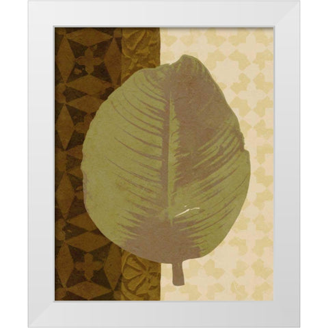 Tropical Leaf II White Modern Wood Framed Art Print by Saunders, Alonzo
