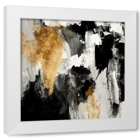 Neutral Gold Collage IV White Modern Wood Framed Art Print by Borges, Victoria