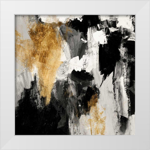 Neutral Gold Collage IV White Modern Wood Framed Art Print by Borges, Victoria