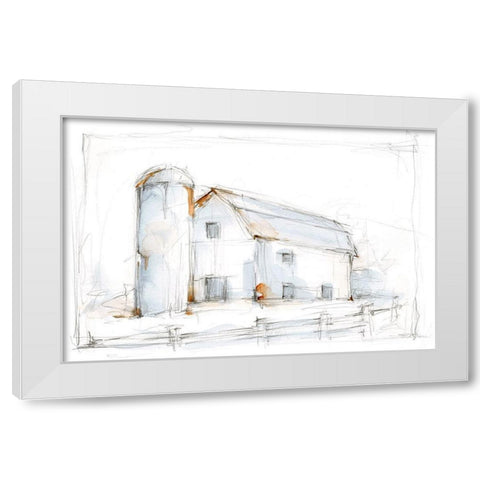 Barnyard Pencil Sketch II White Modern Wood Framed Art Print by Harper, Ethan