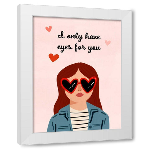 Darling Valentine IV White Modern Wood Framed Art Print by Borges, Victoria