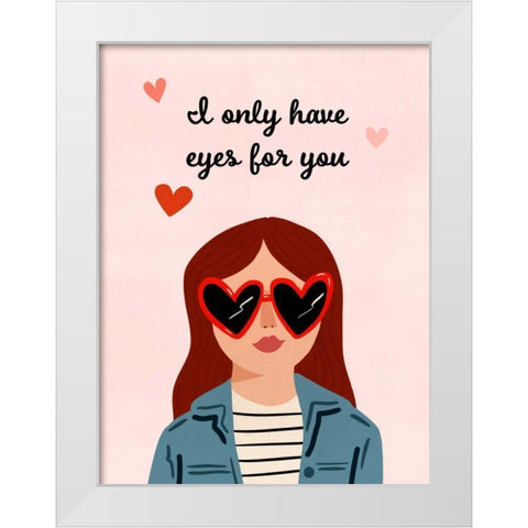 Darling Valentine IV White Modern Wood Framed Art Print by Borges, Victoria