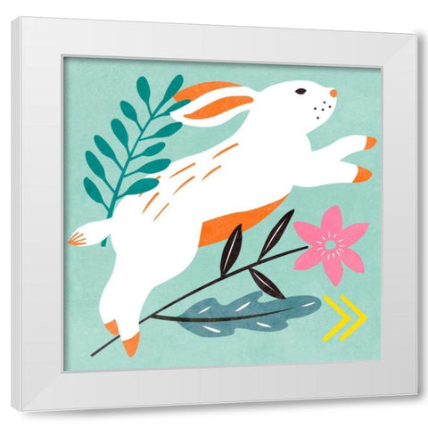 Easter Bunnies I White Modern Wood Framed Art Print by Wang, Melissa
