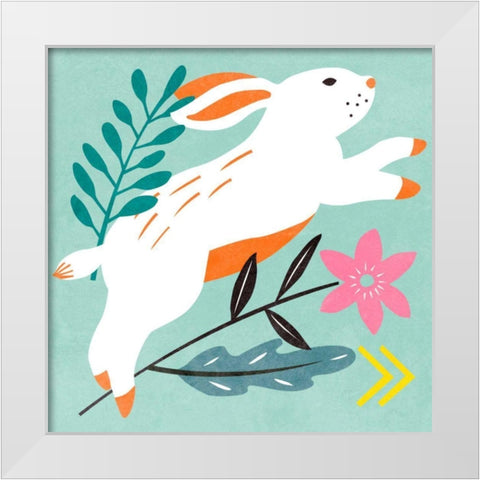 Easter Bunnies I White Modern Wood Framed Art Print by Wang, Melissa