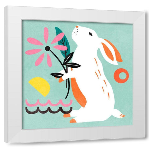 Easter Bunnies II White Modern Wood Framed Art Print by Wang, Melissa