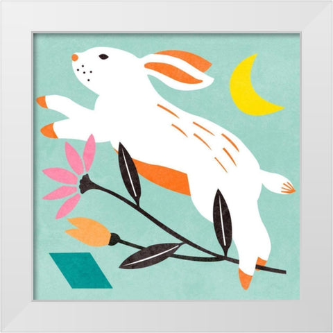 Easter Bunnies IV White Modern Wood Framed Art Print by Wang, Melissa