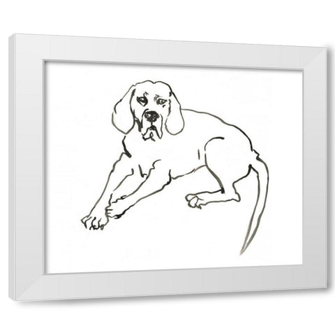 WAG: The Dog III White Modern Wood Framed Art Print by Binder, Vanessa