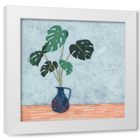 Parlor Monstera II White Modern Wood Framed Art Print by Vess, June Erica