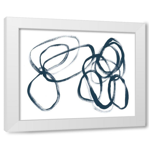 Indigo Intertwined II White Modern Wood Framed Art Print by Vess, June Erica
