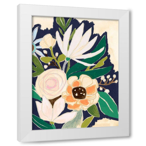 Floral Interim I White Modern Wood Framed Art Print by Vess, June Erica