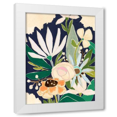 Floral Interim II White Modern Wood Framed Art Print by Vess, June Erica