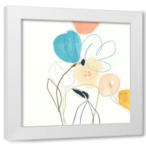 Contour Garden III White Modern Wood Framed Art Print by Vess, June Erica