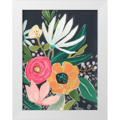 Garden Interlude I White Modern Wood Framed Art Print by Vess, June Erica