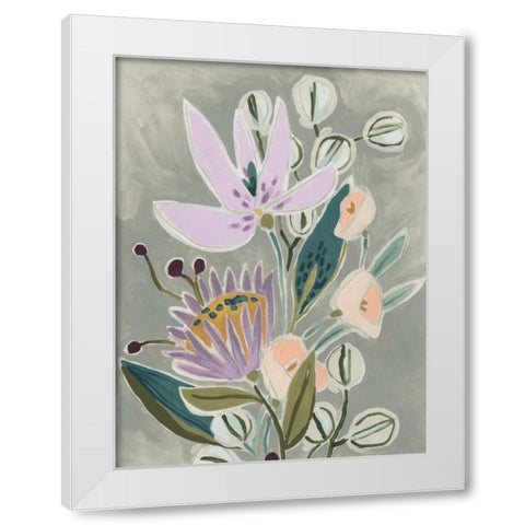 Spring Lilac I White Modern Wood Framed Art Print by Vess, June Erica