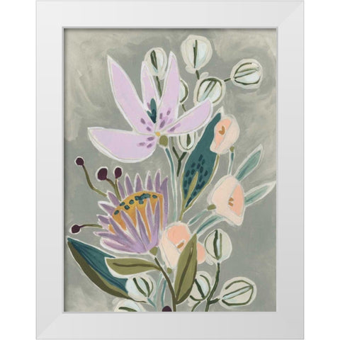 Spring Lilac I White Modern Wood Framed Art Print by Vess, June Erica