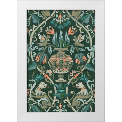 Verdant Tapestry I White Modern Wood Framed Art Print by Vess, June Erica