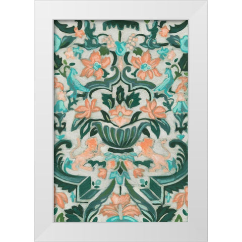Verdant Tapestry II White Modern Wood Framed Art Print by Vess, June Erica