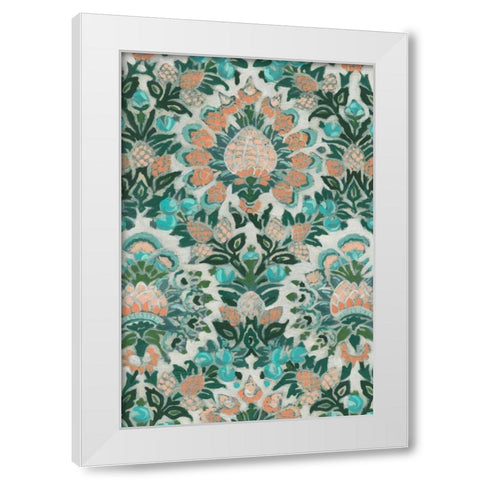 Verdant Tapestry III White Modern Wood Framed Art Print by Vess, June Erica