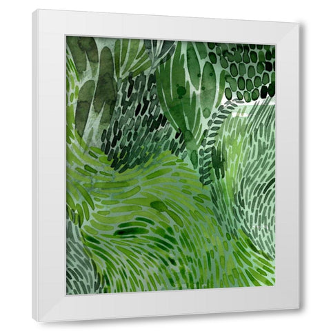 Upright Greenery I White Modern Wood Framed Art Print by Popp, Grace