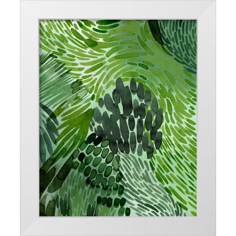 Upright Greenery II White Modern Wood Framed Art Print by Popp, Grace