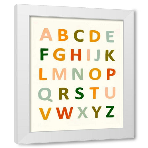 ABC 123 I White Modern Wood Framed Art Print by Borges, Victoria