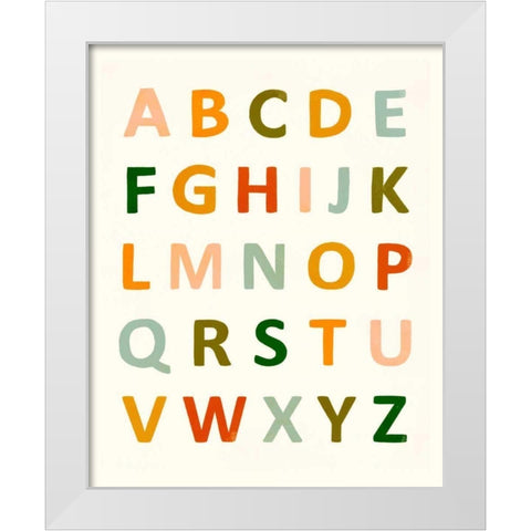 ABC 123 I White Modern Wood Framed Art Print by Borges, Victoria
