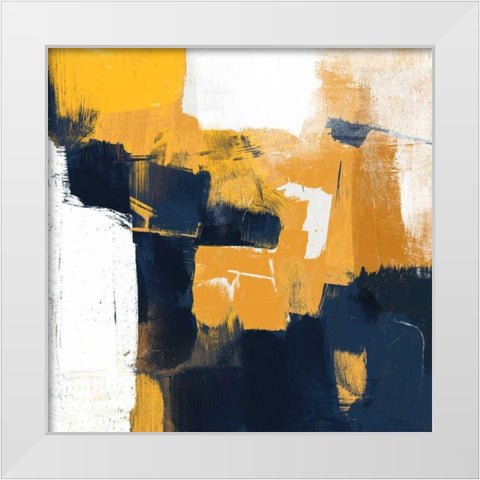 Navy and Gold I White Modern Wood Framed Art Print by Borges, Victoria