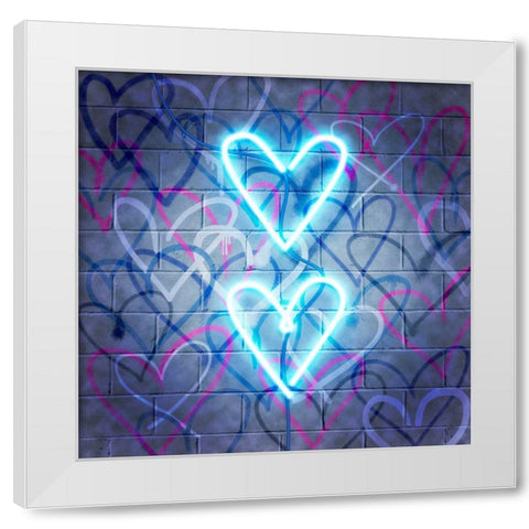 Neon Heart I White Modern Wood Framed Art Print by Popp, Grace