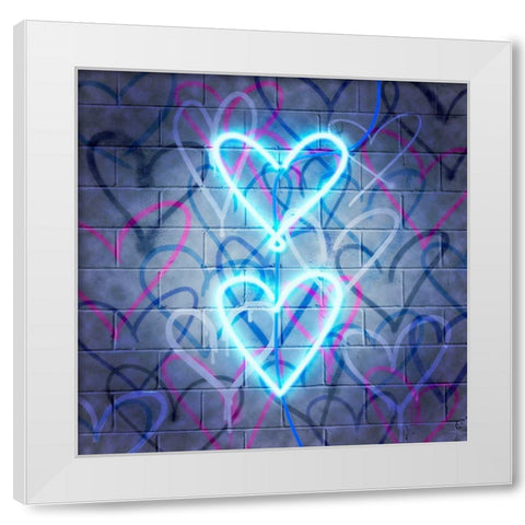 Neon Heart II White Modern Wood Framed Art Print by Popp, Grace