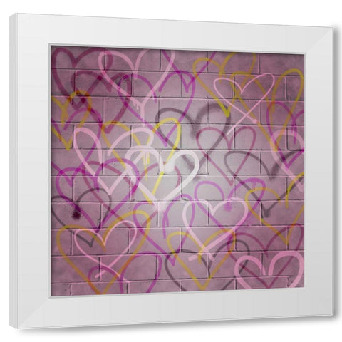 Graffiti Hearts I White Modern Wood Framed Art Print by Popp, Grace