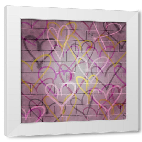 Graffiti Hearts II White Modern Wood Framed Art Print by Popp, Grace