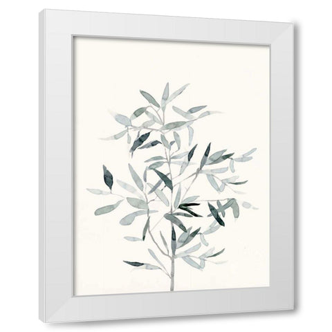 Delicate Sage Botanical VI White Modern Wood Framed Art Print by Caroline, Emma