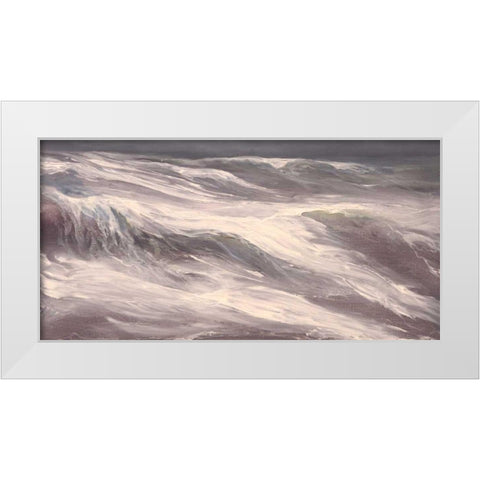 Unsettled Seas White Modern Wood Framed Art Print by Finch, Sheila