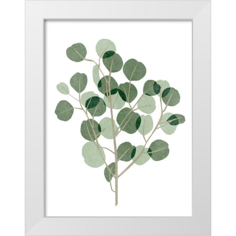 Windy Eucalyptus I White Modern Wood Framed Art Print by Wang, Melissa