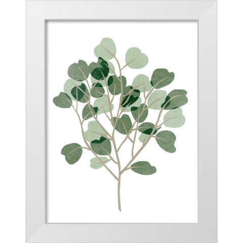 Windy Eucalyptus II White Modern Wood Framed Art Print by Wang, Melissa