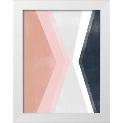 Casual Angle I White Modern Wood Framed Art Print by Vess, June Erica