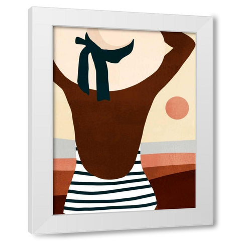 Sunseeker Bathers I White Modern Wood Framed Art Print by Borges, Victoria