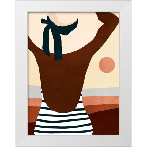Sunseeker Bathers I White Modern Wood Framed Art Print by Borges, Victoria