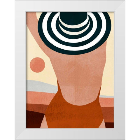 Sunseeker Bathers II White Modern Wood Framed Art Print by Borges, Victoria