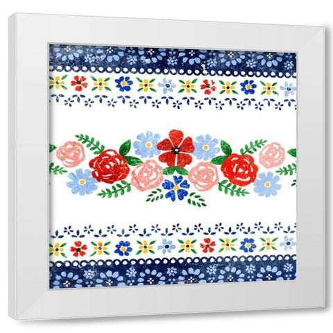 Azure Blume I White Modern Wood Framed Art Print by Borges, Victoria