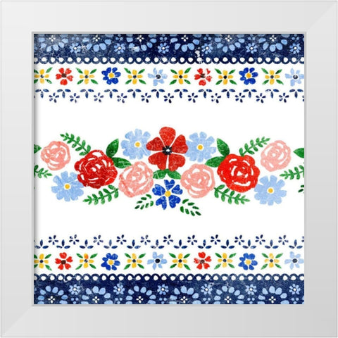 Azure Blume I White Modern Wood Framed Art Print by Borges, Victoria