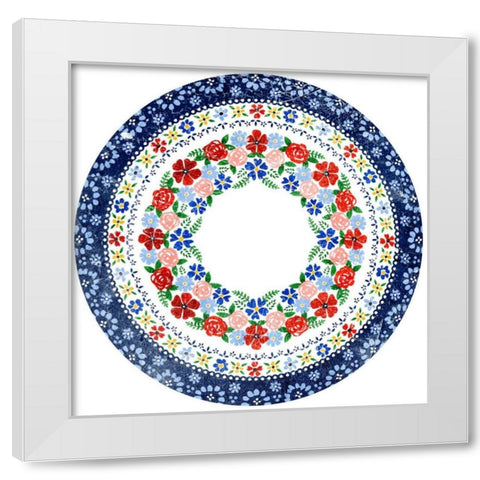 Azure Blume III White Modern Wood Framed Art Print by Borges, Victoria