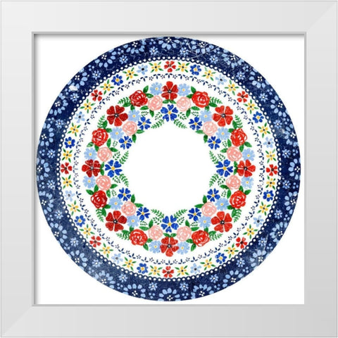 Azure Blume III White Modern Wood Framed Art Print by Borges, Victoria