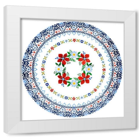 Azure Blume IV White Modern Wood Framed Art Print by Borges, Victoria