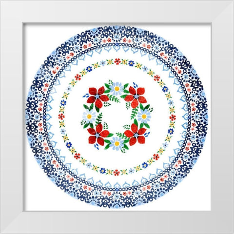 Azure Blume IV White Modern Wood Framed Art Print by Borges, Victoria