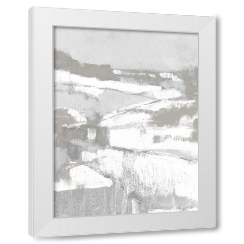 Neutral Fields I White Modern Wood Framed Art Print by Goldberger, Jennifer