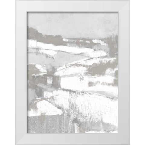 Neutral Fields I White Modern Wood Framed Art Print by Goldberger, Jennifer