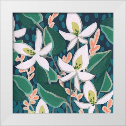 Night Garden II White Modern Wood Framed Art Print by Vess, June Erica