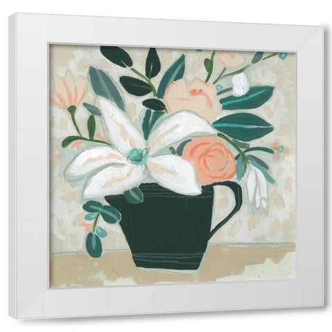 Terre Verte Garden I White Modern Wood Framed Art Print by Vess, June Erica